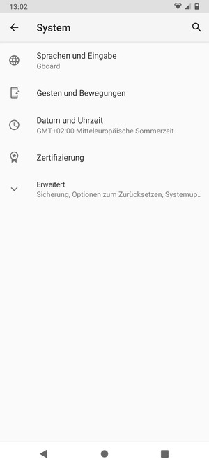 Wählen Sie Erweitert