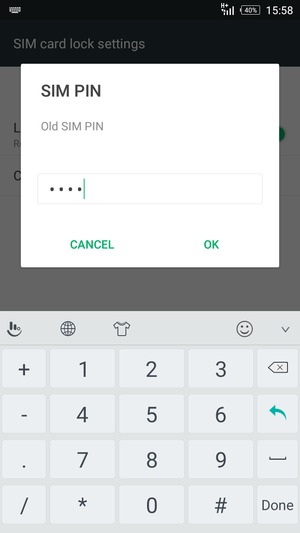 Enter your Old SIM PIN and select OK