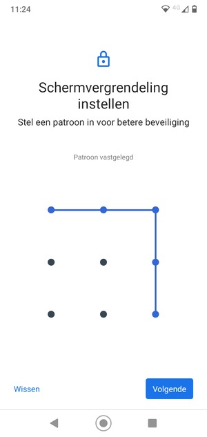 Teken een ontgrendelingspatroon en selecteer Volgende