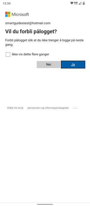 Velg ønsket alternativ