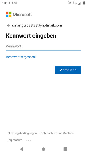 Geben Sie Ihre Passwort ein und wählen Sie Anmelden