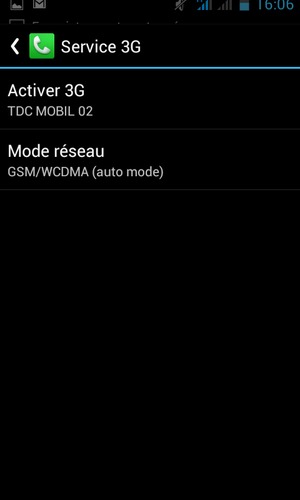 Sélectionnez Mode réseau