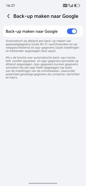 Selecteer de Terug-knop