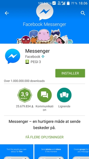 Vælg INSTALLER