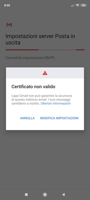 Seleziona MODIFICA IMPOSTAZIONI