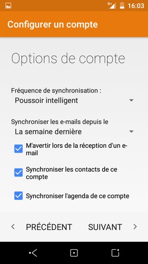 Sélectionnez SUIVANT