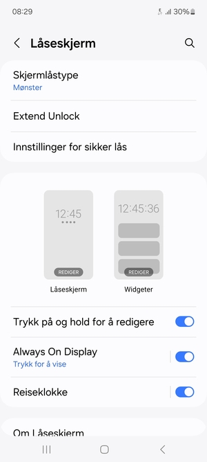 Telefonen din er nå sikret med en skjermlås