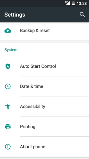Scroll to and select About phone