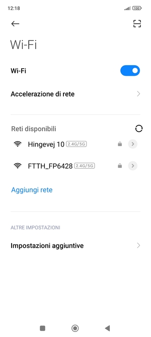 Seleziona la rete wireless a cui desideri connetterti