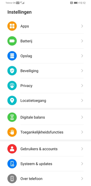 Scroll naar en selecteer Systeem & updates