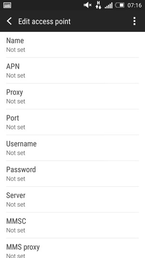 Enter Internet information
