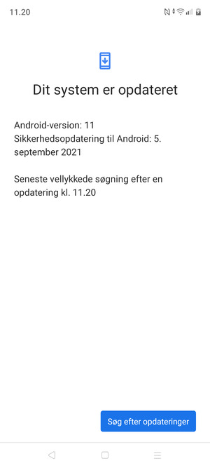 Hvis din telefon er opdateret, vil du se følgende skærmbillede