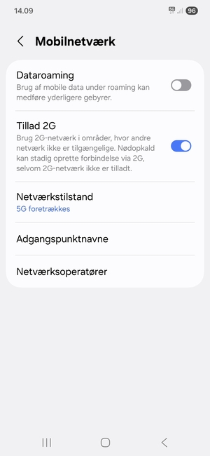 For at skifte netværk, hvis der opstår netværksproblemer, vælg Netværksoperatører