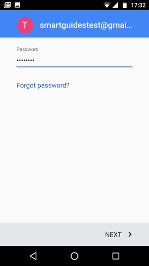 Enter your password and select NEXT