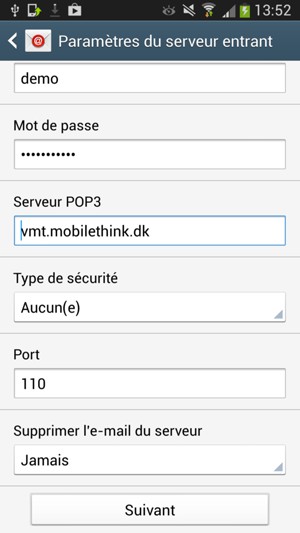 Sélectionnez Suivant