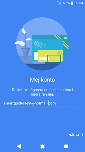 Ange din Hotmail-adress och välj NÄSTA