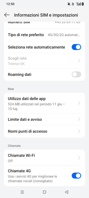 Scorri e seleziona Nomi punti di accesso