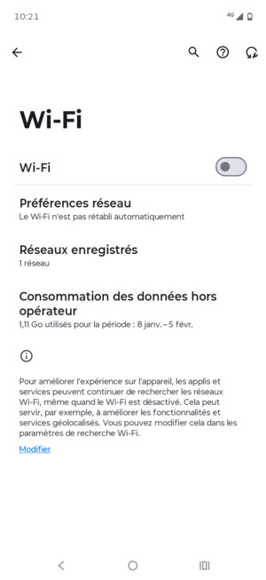 Activer le Wi-Fi