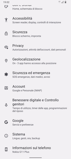Scorri e seleziona Sistema