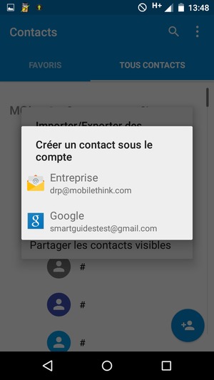 Sélectionnez votre compte Google