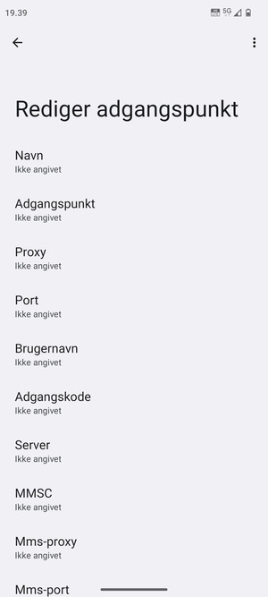 Indtast internet-oplysninger