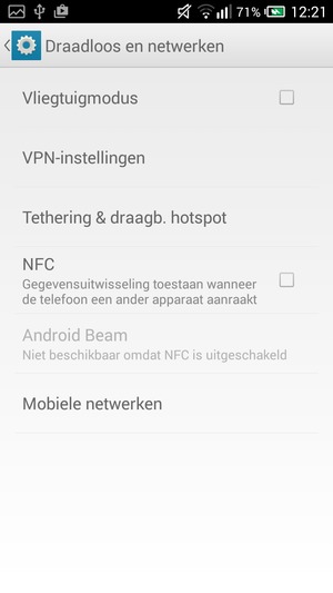Selecteer Mobiele netwerken