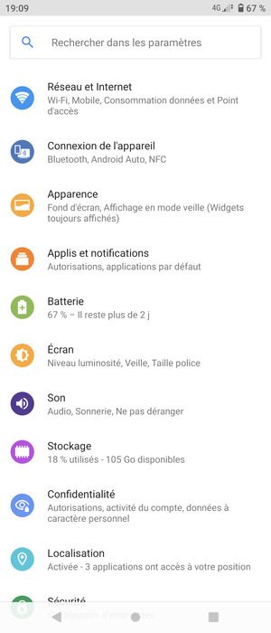 Sélectionnez Réseau et Internet