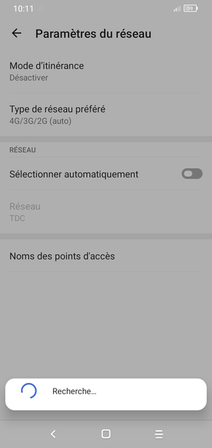 Veuillez attendre la fin de la recherche