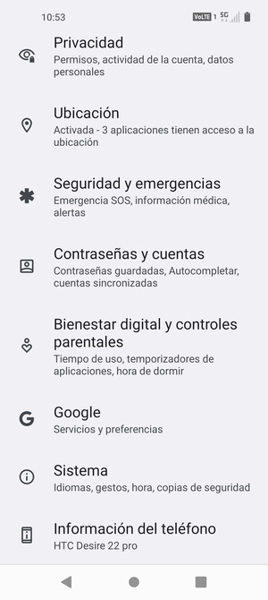 Desplácese y seleccione Sistema