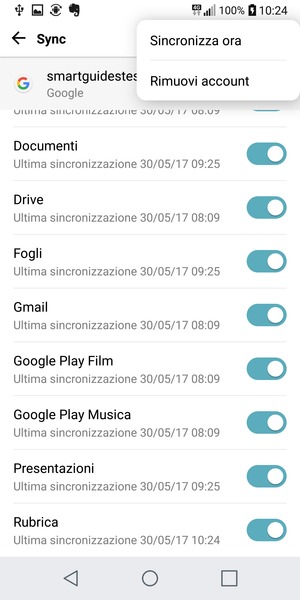 Seleziona Sincronizza ora
