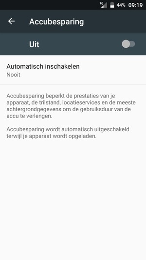 Schakel Accubesparing in