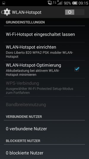 Wählen Sie WLAN-Hotspot einrichten