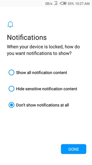 Select your preferred option and select DONE
