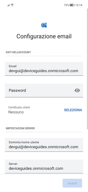 Inserisci la tua password