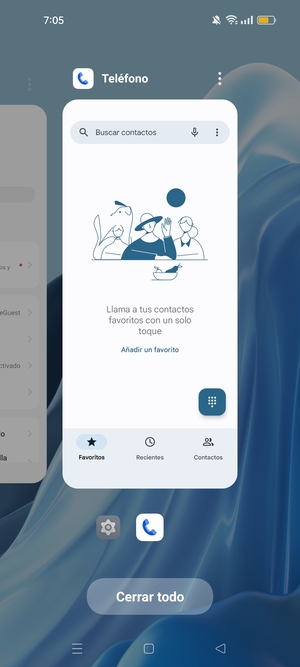 Seleccione Cerrar todo para cerrar todas las aplicaciones en ejecución