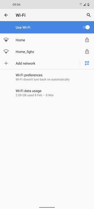 Select the wireless network you want to connect to