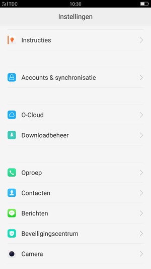 Scroll naar en selecteer Berichten