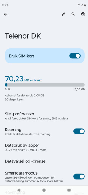 Slå Roaming på eller av