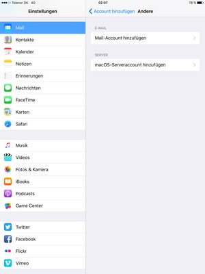Wählen Sie Mail-Account hinzufügen
