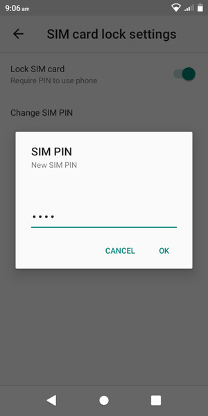 Enter your New SIM PIN and select OK