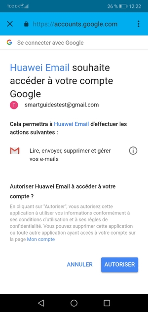 Sélectionnez AUTORISER