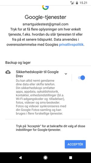 Vælg ACCEPTÉR
