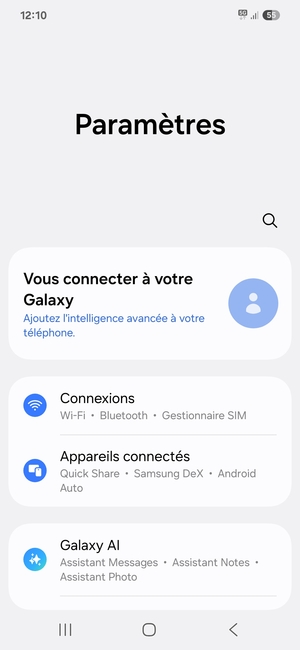 Sélectionnez Connexions