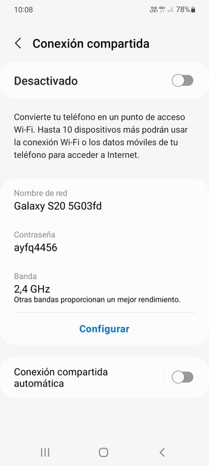 Active Conexión compartida