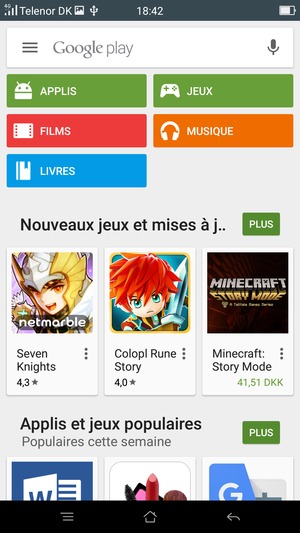 Sélectionnez la barre de Recherche