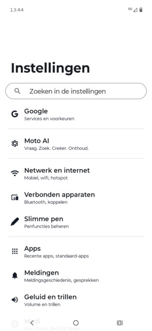 Selecteer Netwerk en internet