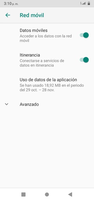 Activar o desactivar Itinerancia