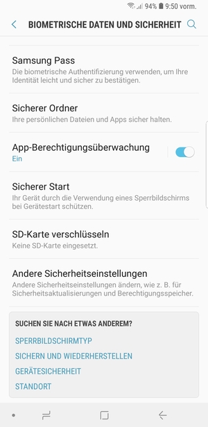 Scrollen Sie und wählen Sie Andere Sicherheitseinstellungen