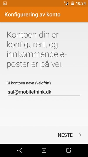 Gi kontoen din et navn og velg NESTE