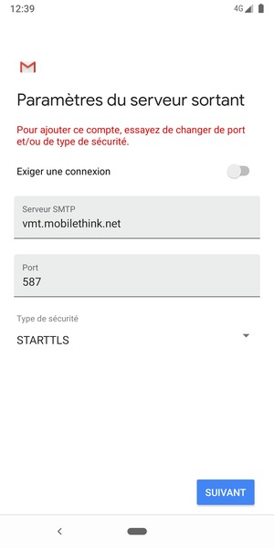 Sélectionnez Type de sécurité